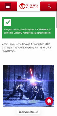 Adam Driver and John Boyega signed 16x20 (Star Wars) - Celebrity Authentics