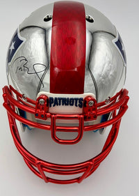 Tom Brady Autographed Full Size Authentic Chrome Helmet - Tristar and GOAT COA