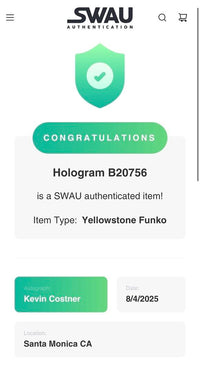 Kevin Costner Signed Funko Pop #1563 "Yellowstone" - SWAU COA