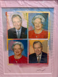 Peter Max signed George and Barbara Bush 18x24 limited edition 32/100 framed (22x29) lithograph - Max Studio Authenticated