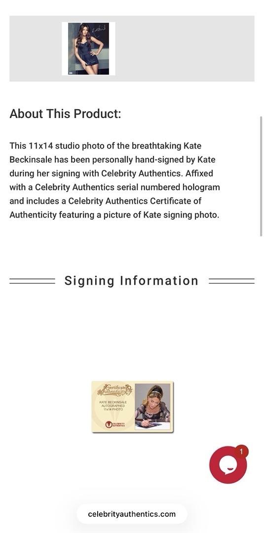 Kate Beckinsale signed (Underworld Awakening) 11x14 - Celebrity Authentics COA