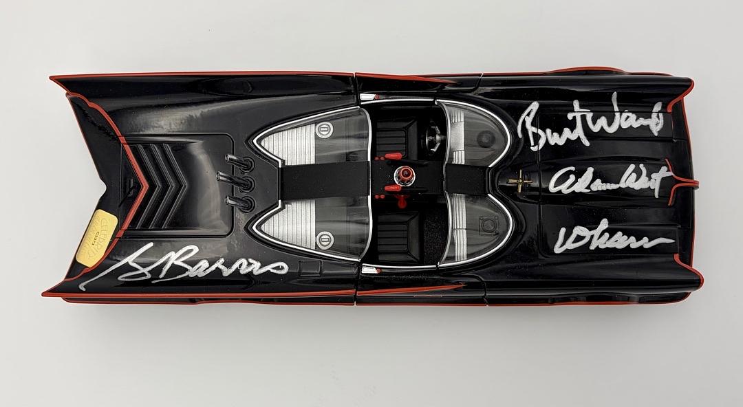 Adam West, Burt Ward and George Barris signed Batmobile #18/100 (Batman) - Celebrity Authentics COA