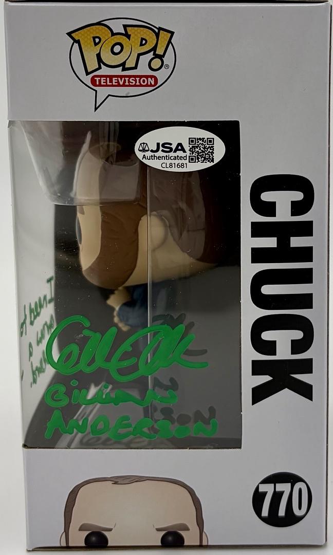 Gillian Anderson Signed "Billions" Funko w/funny inscription - Beckett COA