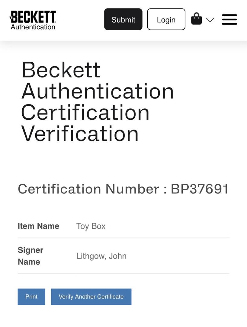 John Lithgow Signed Wizard Wand - Beckett COA