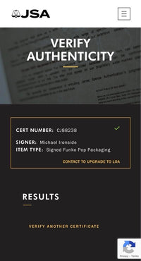 Michael Ironside signed "Jean Rasczak" Funko #1050 (Starship Troopers) - JSA COA