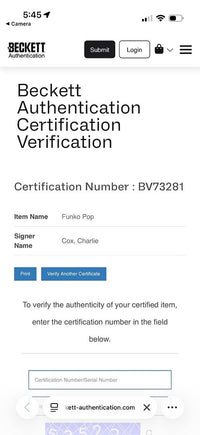 Charlie Cox Signed Funko Pop  #1221 Matt Murdock (Daredevil) - Beckett COA