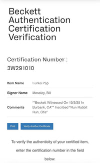 Bill Moseley signed Funko #1851 "House of 1000 Corpses" w/quote - Beckett COA