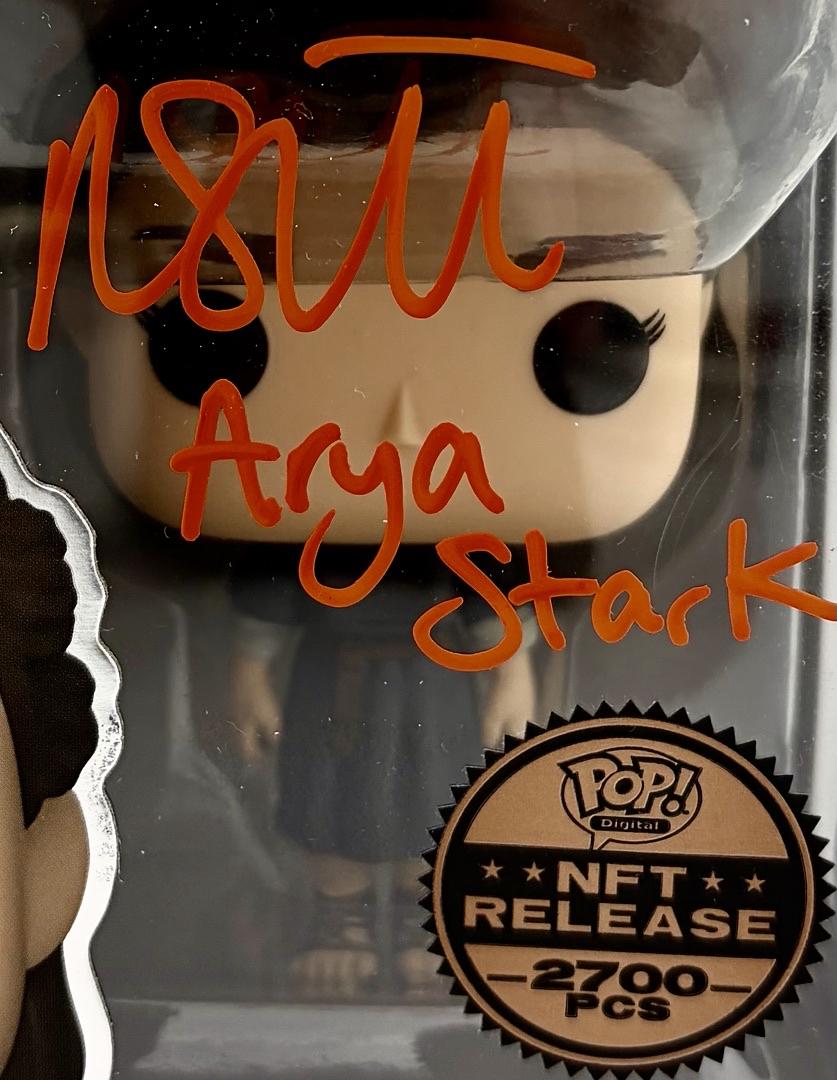 Maisie Williams Signed Funko Pop #89 Arya Stark w/character name (Game Of Thrones) *VERY RARE* - SWAU COA