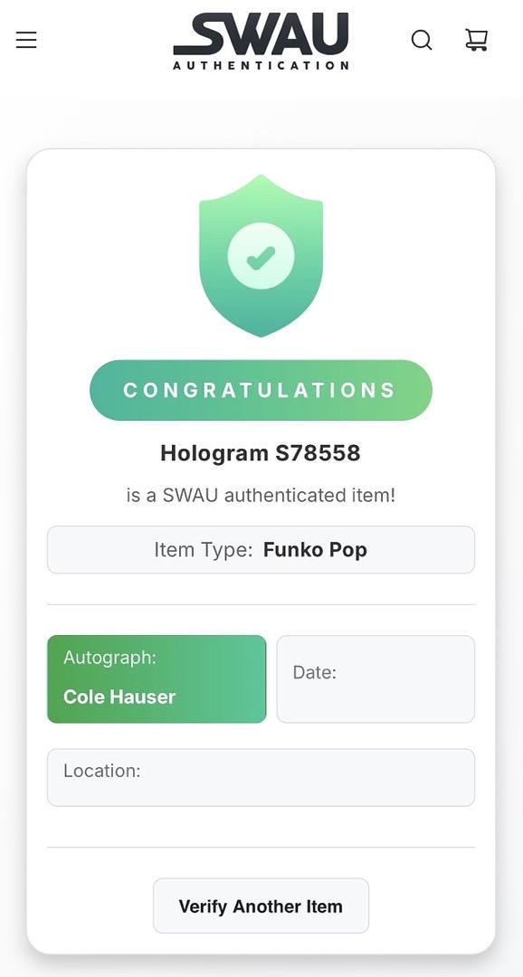 Cole Hauser Signed Funko Pop #1365 Rip Wheeler / Yellowstone *EXTREMELY RARE* - SWAU COA