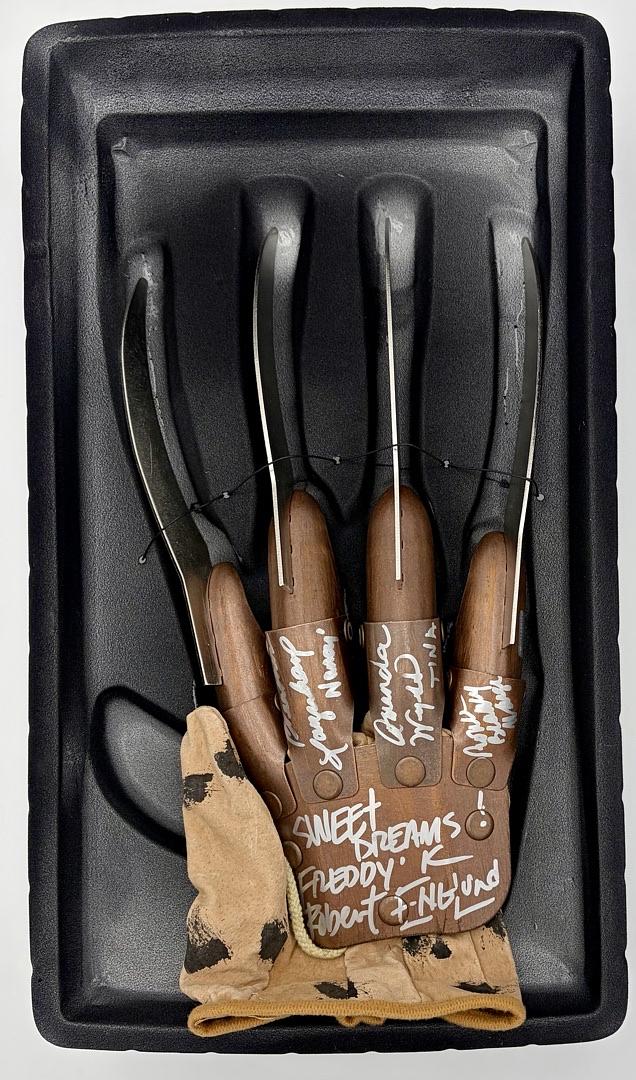 A Nightmare on Elm Street Freddy Krueger Glove signed by Englund Langenkamp Blakly & Wyss - Celebrity Authentics COA