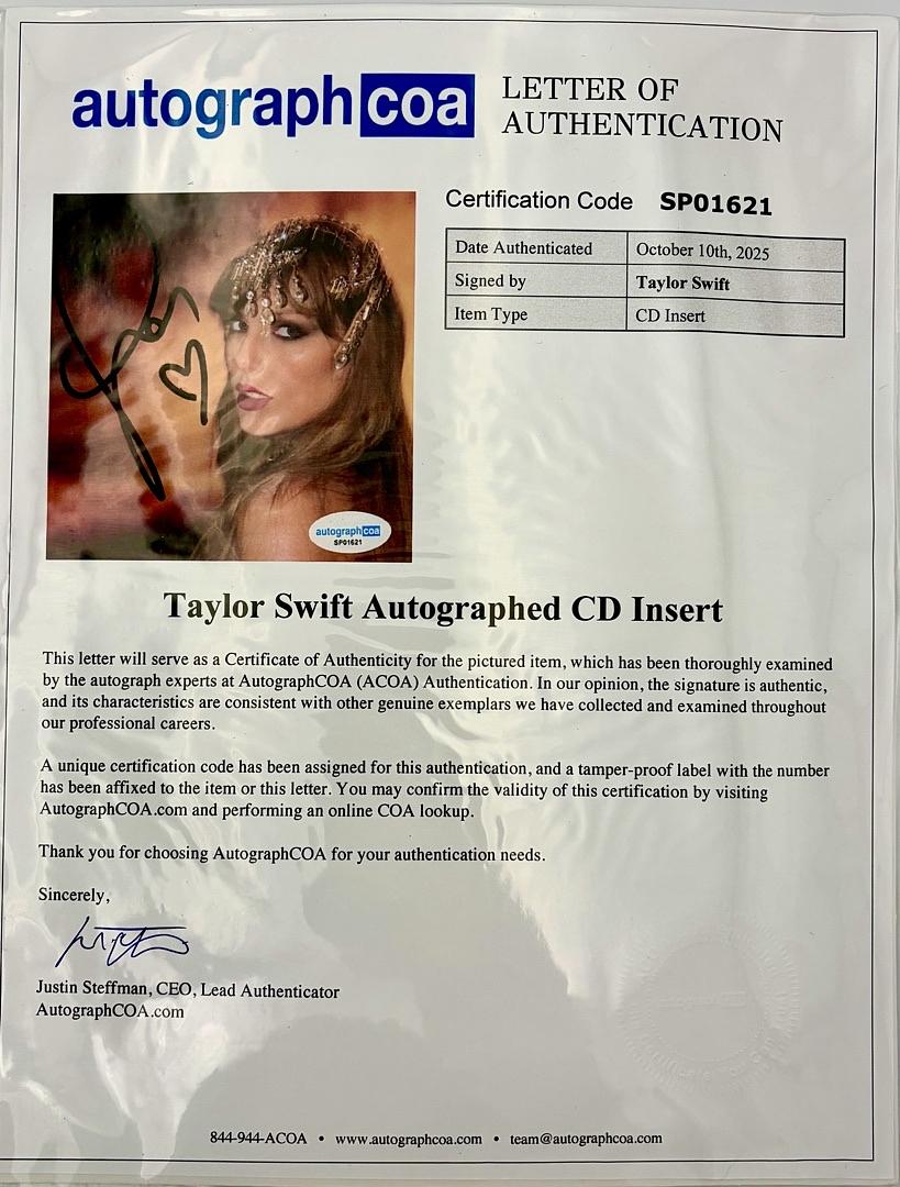 Taylor Swift Custom Framed & Signed CD Insert (The Life if a Showgirl) Photo #1 - ACOA COA
