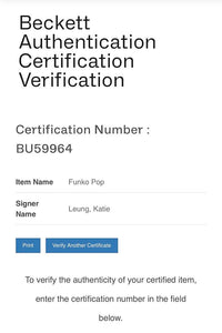 Katie Leung Signed Funko Pop #98 Katie Leung (Harry Potter) - Beckett COA