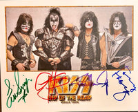KISS End of the Road World Tour band signed 8x10 **RARE** - JSA COA