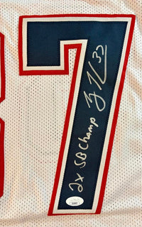 Rodney Harrison signed Patriots jersey w/inscription - JSA COA