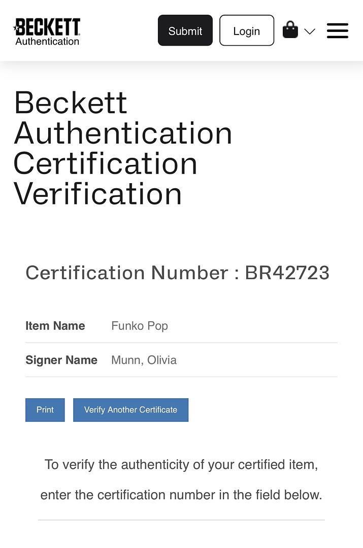 Olivia Munn Signed Funko Pop #180 Psylocke X-Men - Beckett COA