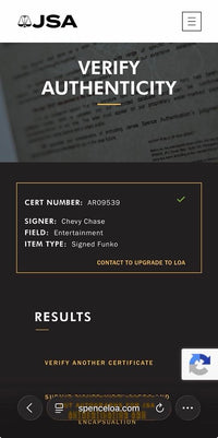 Chevy Chase Signed Funko Pop #242 Clark Griswold (Christmas Vacation)  - JSA COA