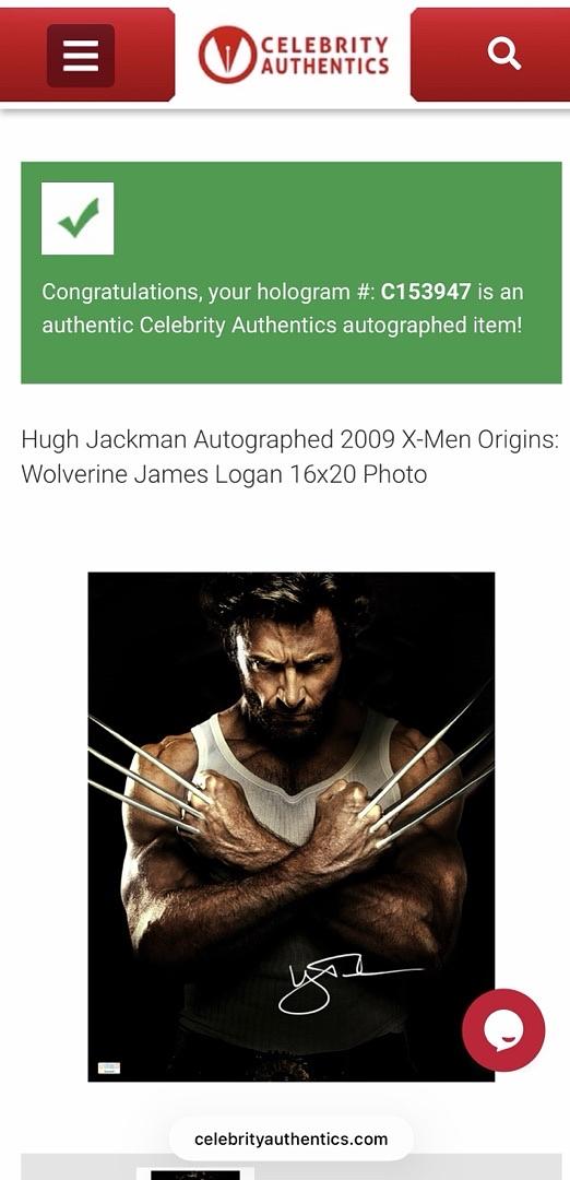 Hugh Jackman signed 11x14 (Wolverine) - Beckett COA