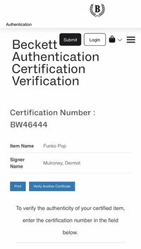 Dermot Mulroney signed "Ghost Face" Funko #1607 - Beckett COA