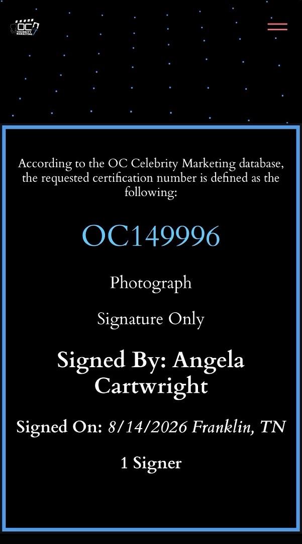 Angela Cartwright Signed 8x10 Photo (Lost In Space) - OC Celebrity Marketing