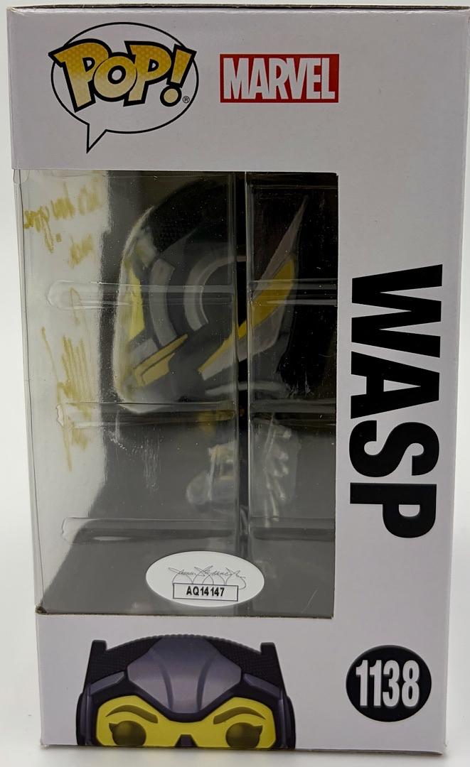 Evangeline Lilly Signed Funko Pop #1138 (Wasp Ant-Man w/quote & char name) - JSA COA