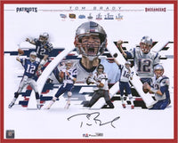 Tom Brady 31x30 framed signed 16x20 - 7x Super Bowl Champion Collage - Fanatics COA