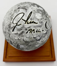 Jim Irwin signed Replica Moon with Display Case inscribed "Apollo 15" - PSA COA **RARE**