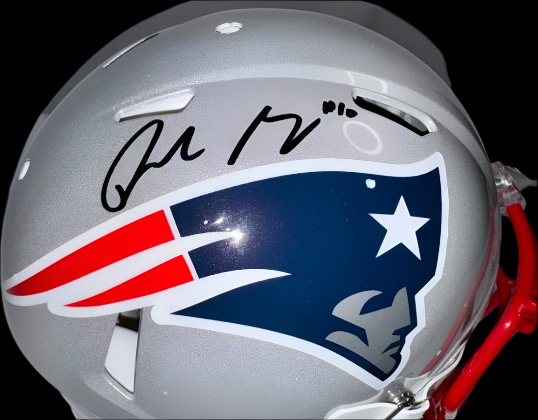 Drake Maye Signed Patriots Full Size Authentic Helmet  - Fanatics COA