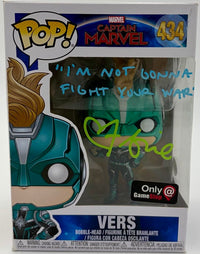 Brie Larson Signed "Vers" Funko #434 w/quote (Captain Marvel) - JSA COA