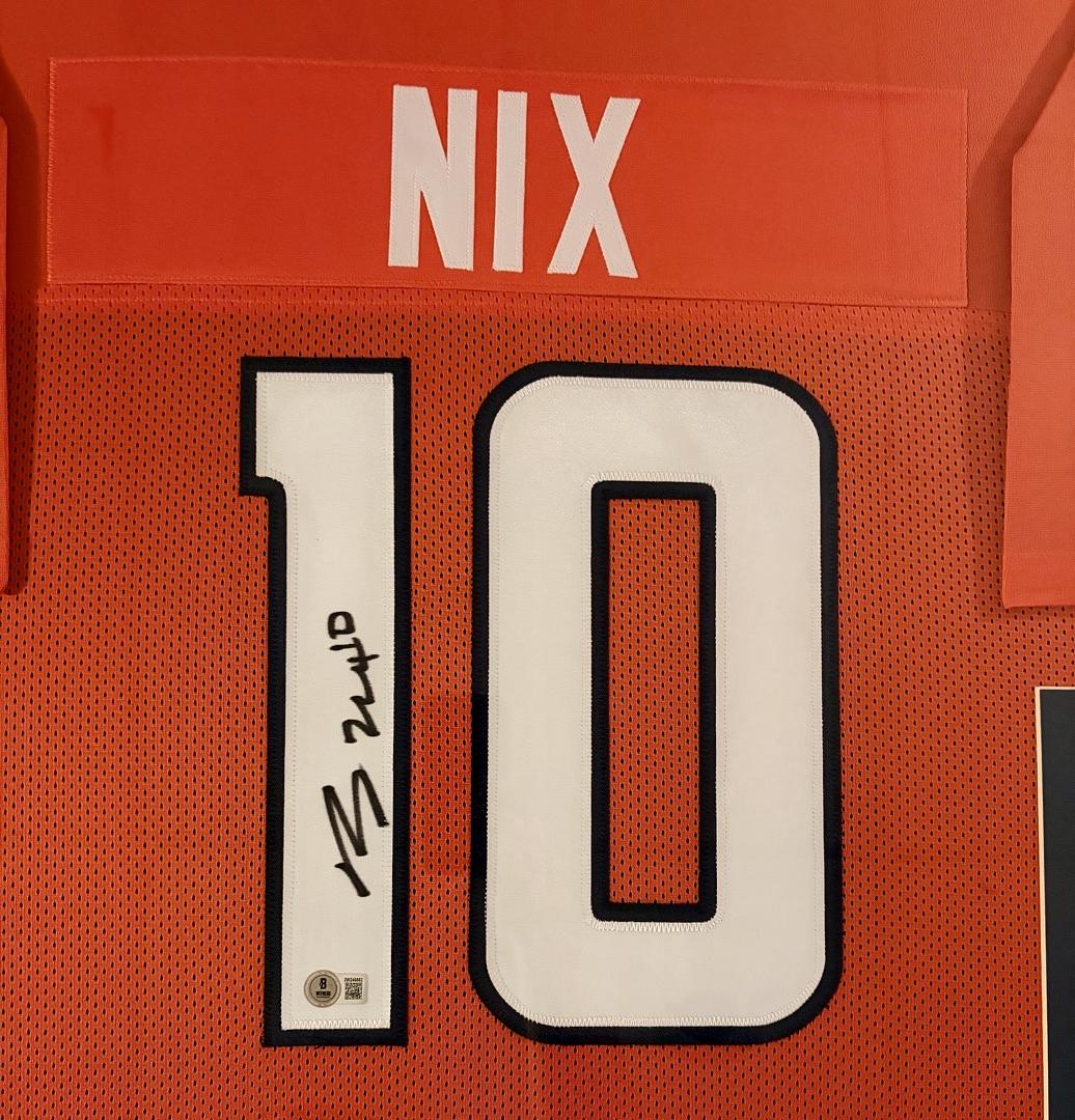 Bo Nix 34x42 signed, framed Broncos jersey - Beckett COA