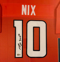 Bo Nix 34x42 signed, framed Broncos jersey - Beckett COA