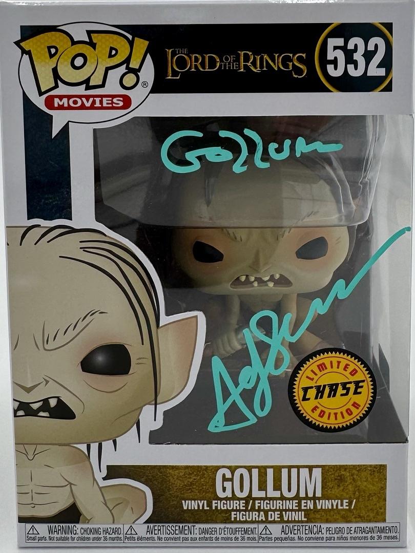 Andy Serkis Signed Funko Pop #532 "Gollum" (LOTR) w/character name - Celebrity Authentics COA