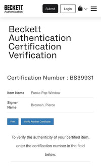 Pierce Brosnan Signed Funko Pop #518 "James Bond" (007) - Beckett COA