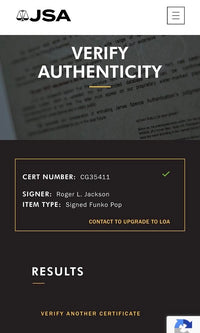 Roger Jackson signed "Ghostface" Funko #1607 (Scream) - JSA COA