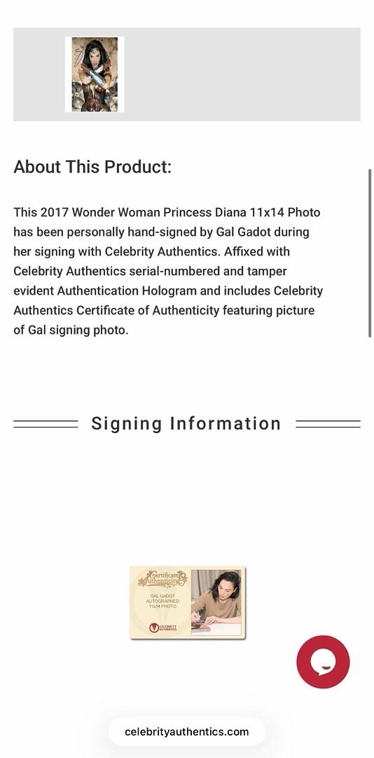Gal Gadot sexy signed 11x14 Photo (Wonder Woman) - Celebrity Authentics