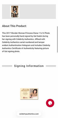 Gal Gadot sexy signed 11x14 Photo (Wonder Woman) - Celebrity Authentics