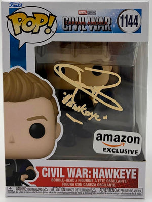 Jeremy Renner Signed "Hawkeye" Funko #1144 (Civil War) w/character name - JSA COA