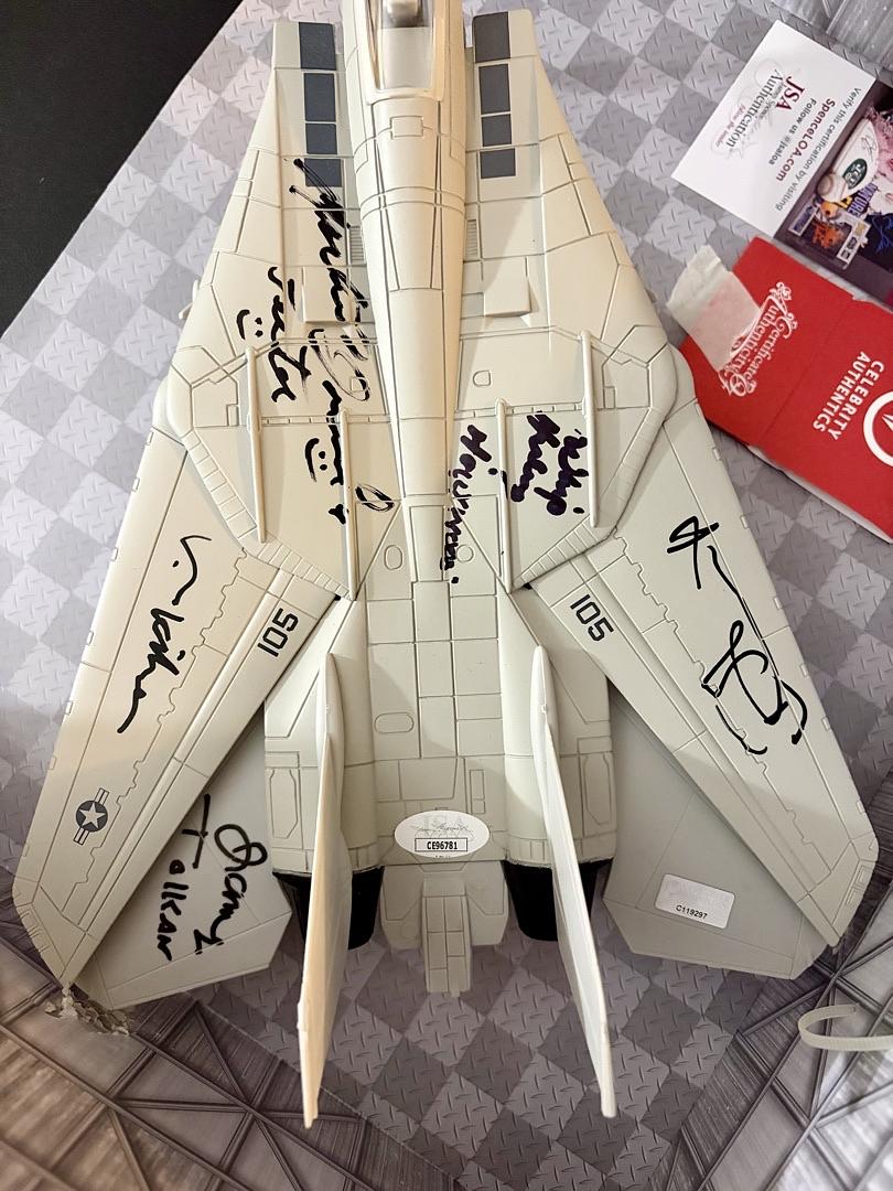 Val Kilmer, Tom Skerritt, James Tolkan, Whip Hubley and Michael Ironside Signed F-14 Tomcat Aircraft Replica - Celebrity Authentics
