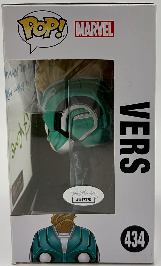 Brie Larson Signed "Vers" Funko #434 w/quote (Captain Marvel) - JSA COA
