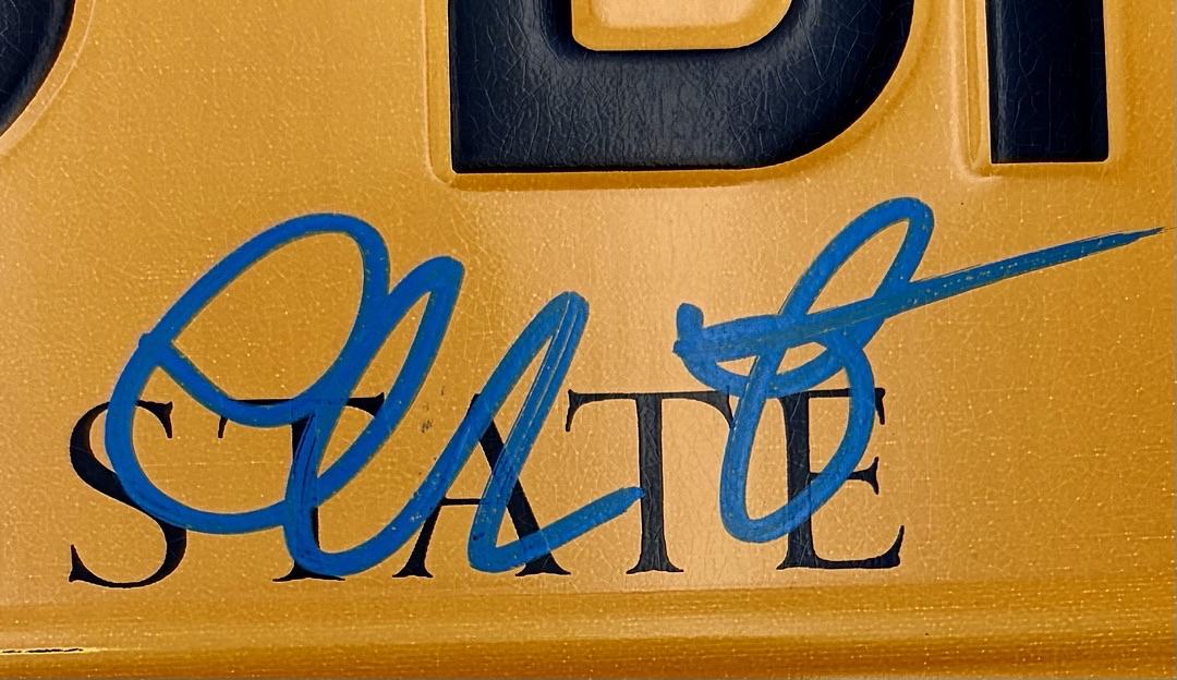 Chris Pratt signed "M4R10 BR0" License Plate - Beckett COA