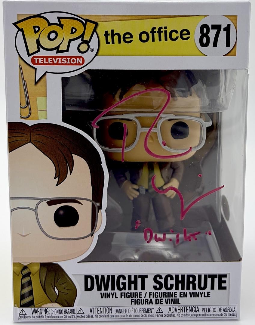 Rainn Wilson signed "Dwight Schrute" Funko #871 (The Office) w/character name - JSA COA