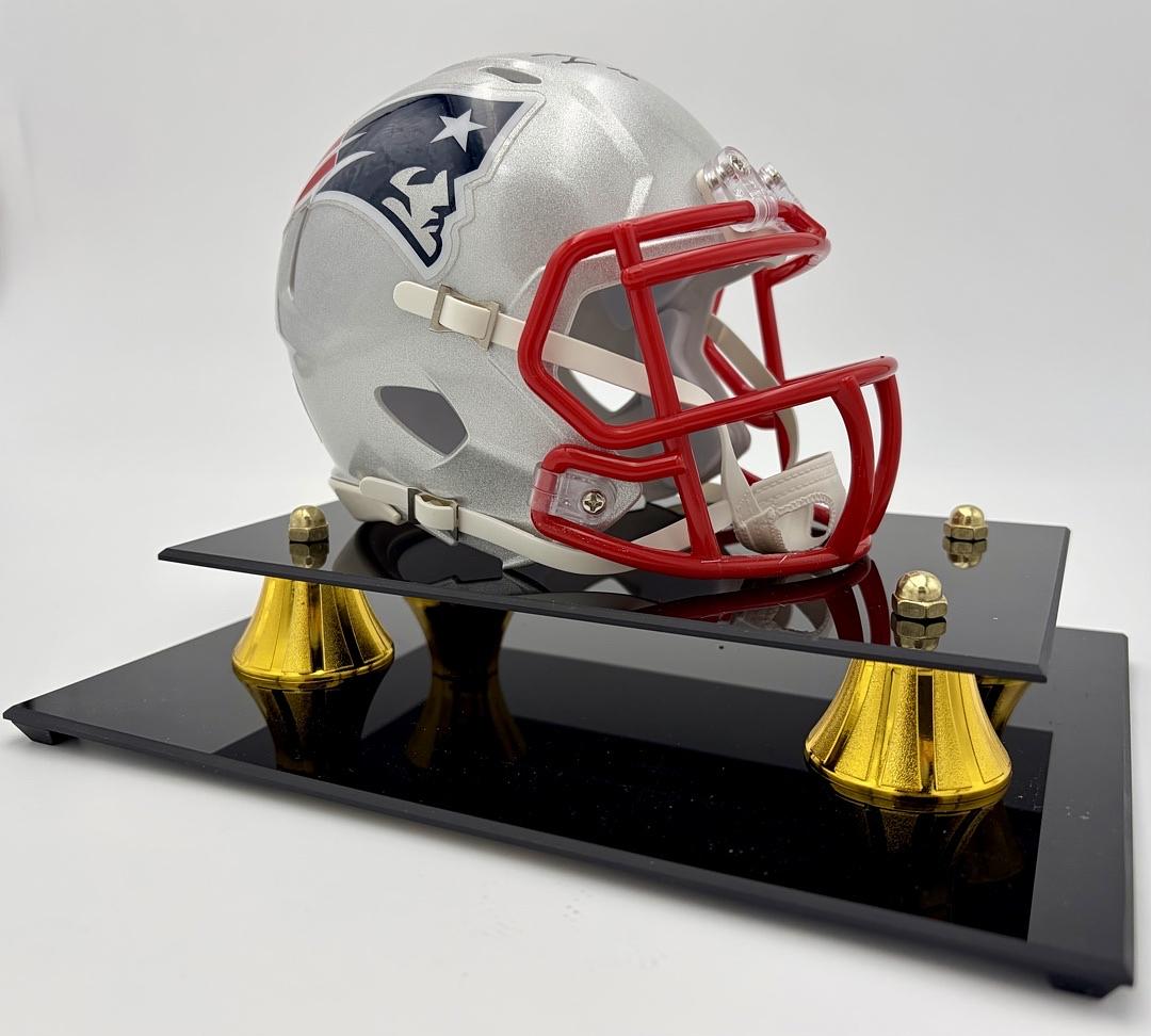Drake Maye Under Wraps Signed Patriots Mini Helmet  - Fanatics COA