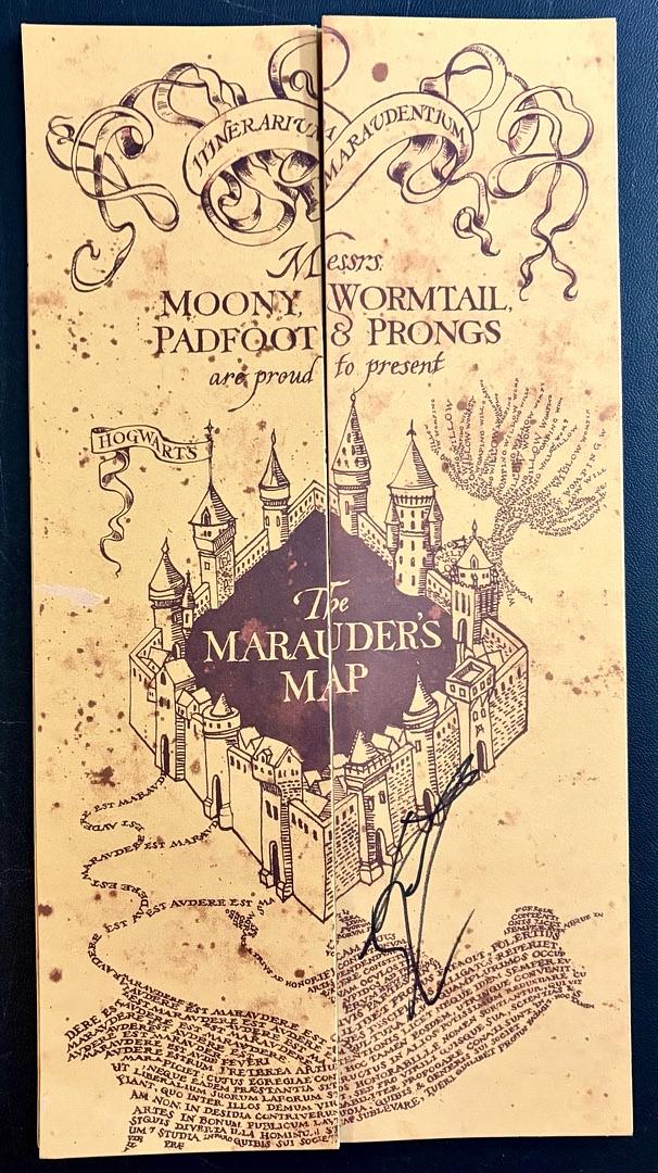 Daniel Radcliffe Signed 13x19 Marauders Map (Harry Potter) - Beckett COA