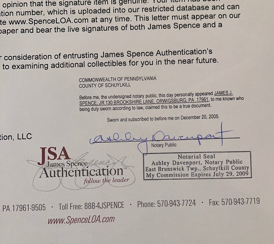 George Bush Signed Vice President Seal Card - JSA COA w/full letter of authenticity