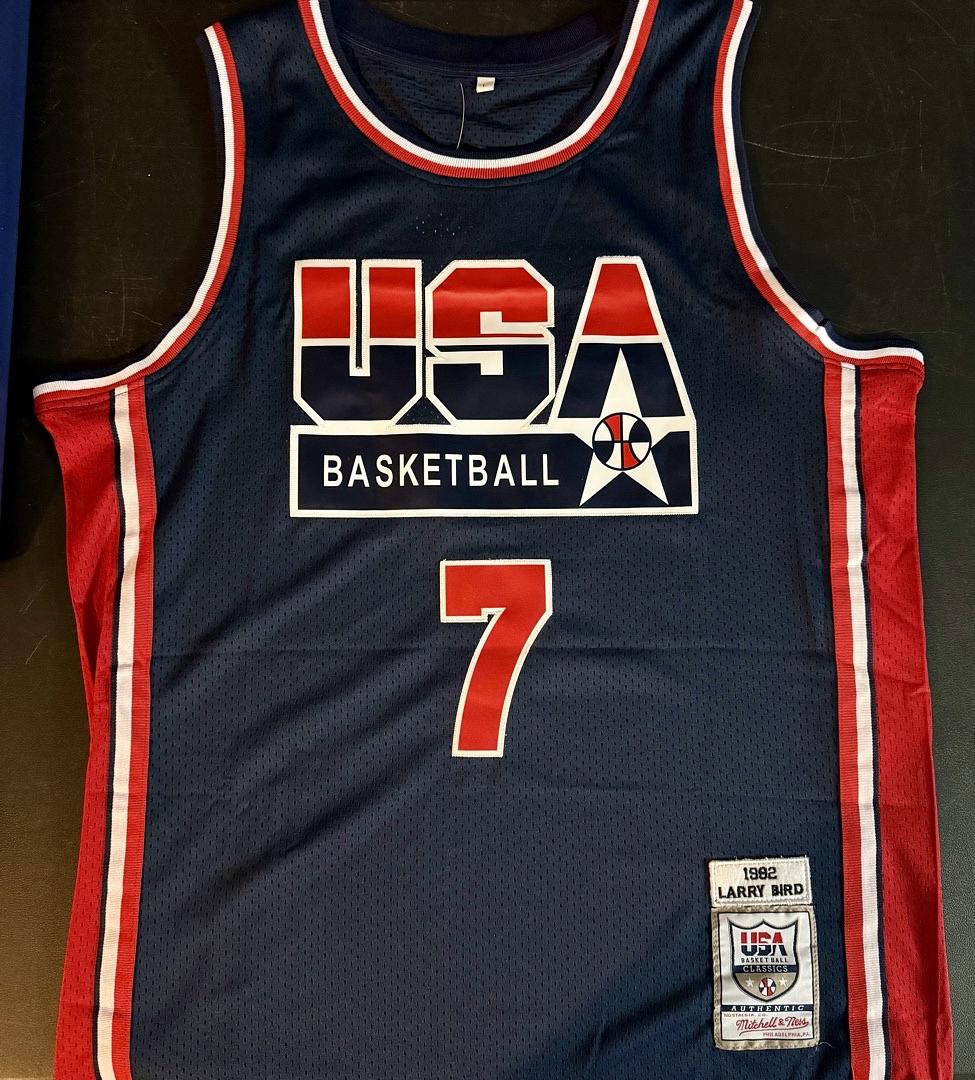 Larry Bird Signed Mitchell & Ness signed Team USA Jersey -  JSA COA