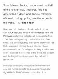 Elton John Rob Roth signed Limited Edition (375/500) book "Rock Visions" - Genesis Publications