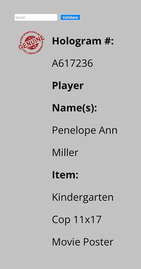 Penelope Ann Miller signed 11x17 "Kindergarten Cop" photo - Schwartz COA