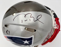 Tom Brady & Rob Gronkowski New England Patriots & Tampa Bay Buccaneers Autographed Half & Half Riddell Speed Authentic Helmet - Fanatics COA
