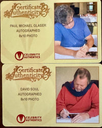 Paul Michael Glaser and David Soul (Starsky & Hutch) signed 8x10 w/character names - Celebrity Authentics COA