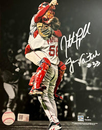 Jason Varitek & Jonathan Papelbon signed 2007 Red Sox World Series 8x10 - New England Pictures COA