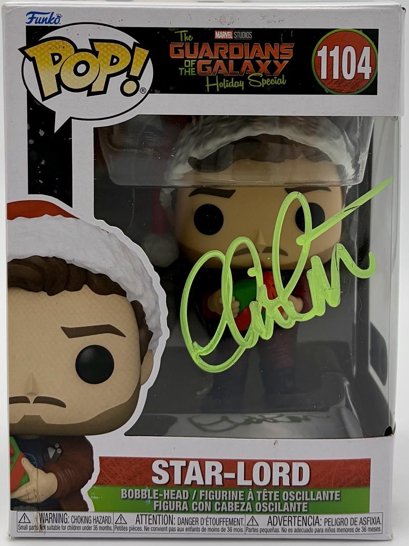 Chris Pratt Signed Funko Pop #1104 "Star Lord" Holiday Special GOTG - Beckett COA